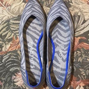 Rothy’s Retired grey zebra stripe points size 10